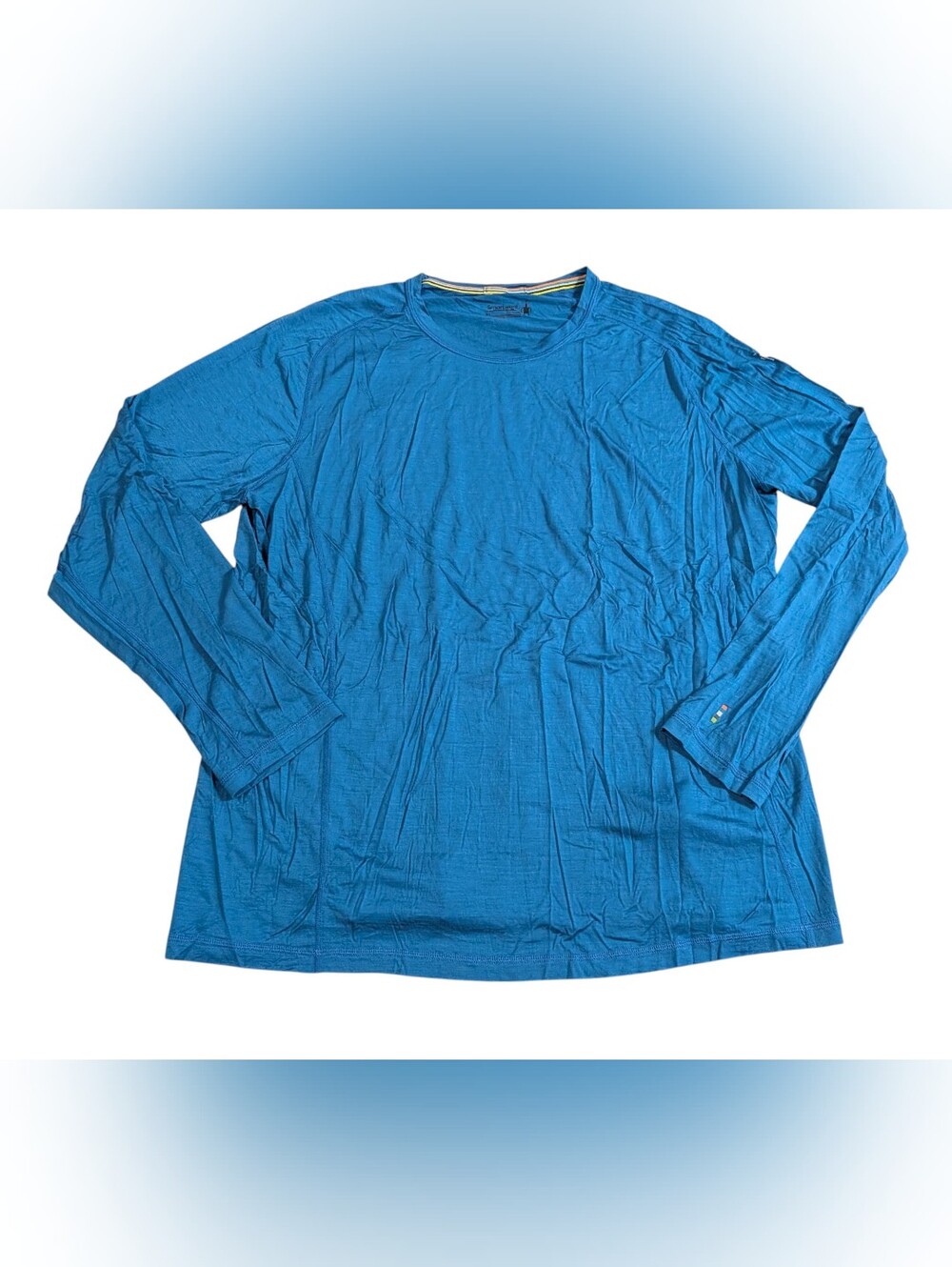 Smartwool Active Ultralite Long Sleeve Shirt Merino Sport 120 Wool Blue Mens XL